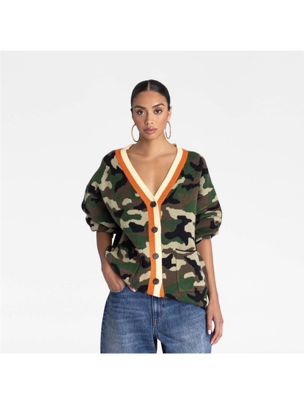 NWT 'The Slouchy Cardigan' Camo KBB by KAHLANA